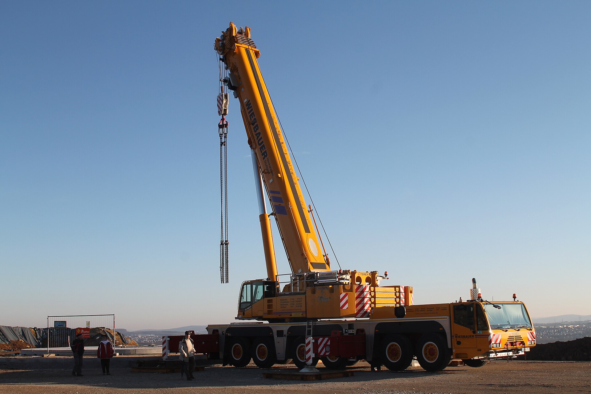 Tower crane at a commercial construction site