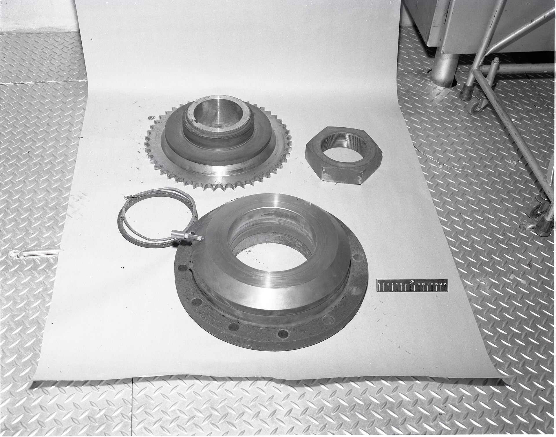 Large industrial davit valve fitted to a piped line